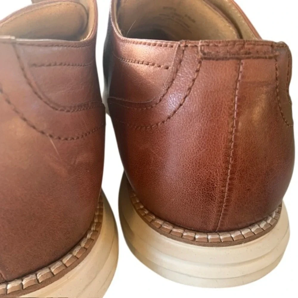 Cole Haan OriginalGrand Wingtip Oxford Leather Brown Ivory Men's Dress Shoes 9.5